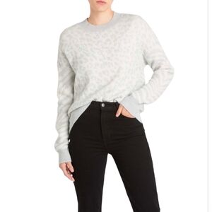 Rails Women's Lana Cashmere & Wool Blend Leopard Zebra Print Sweater. SZ Medium